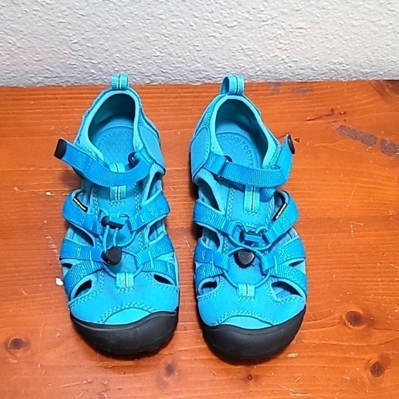 KEEN YOUTH UNISEX SEACAMP II CNX HIKING AGUA BLUE SANDAL SIZE 3 - Picture 1 of 10
